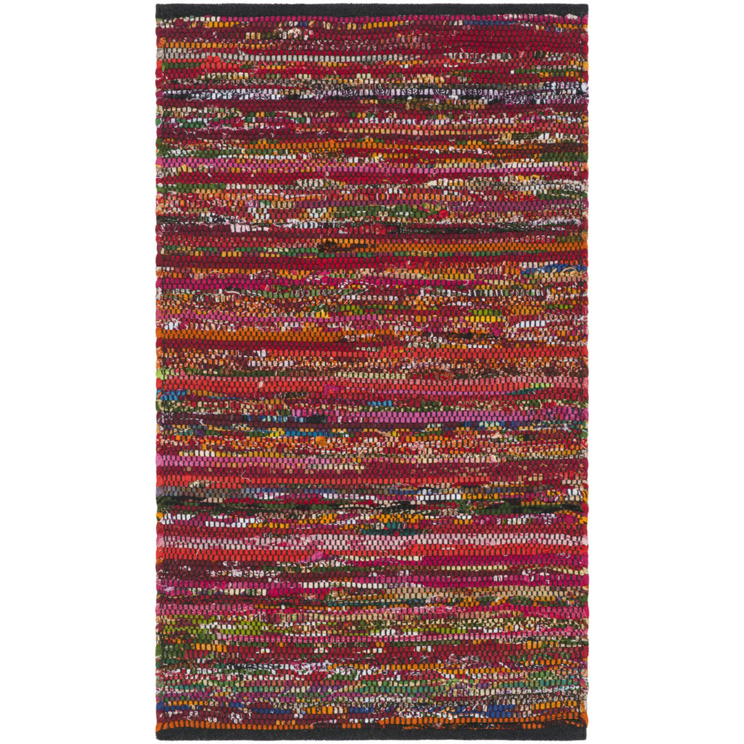 SAFAVIEH Rag Rug RAR250H Handwoven Fuchsia / Black Rug Image 8