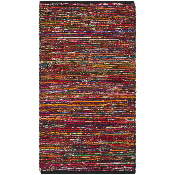 SAFAVIEH Rag Rug RAR250H Handwoven Fuchsia / Black Rug Image 9