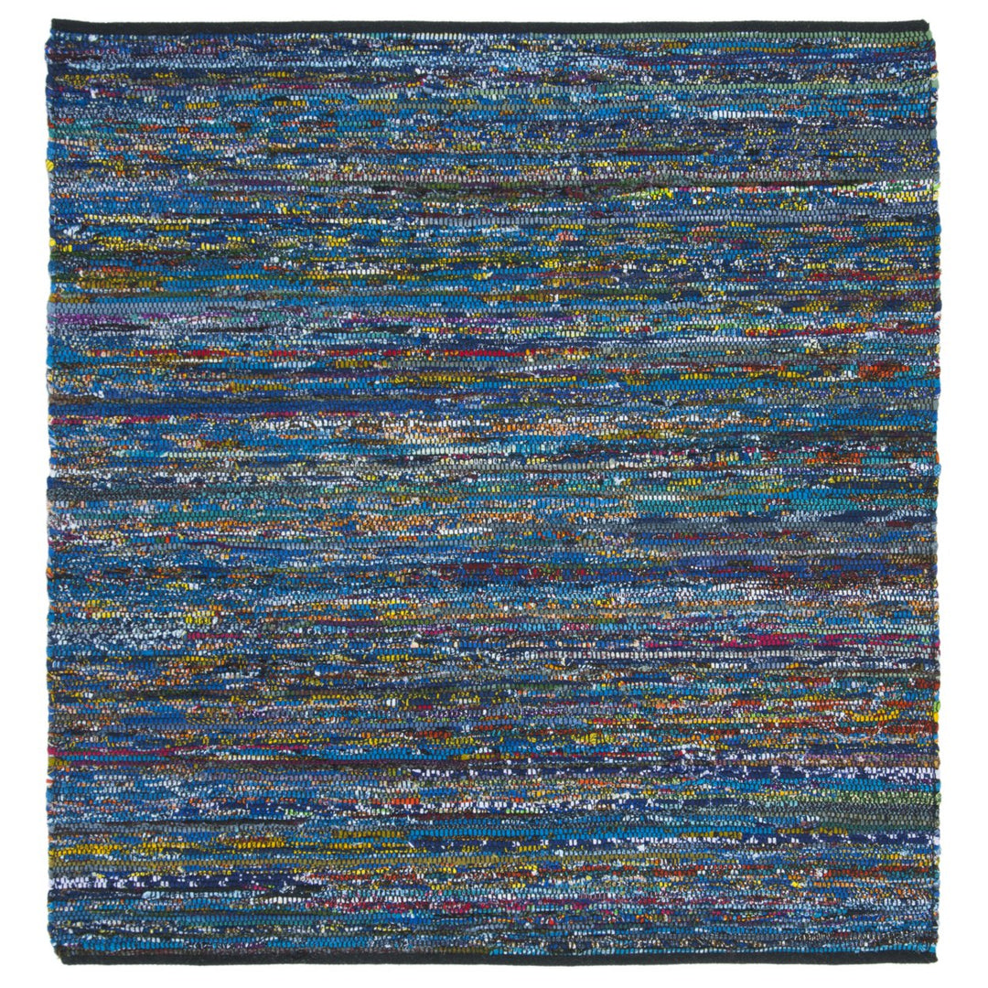 SAFAVIEH Rag Rug RAR250K Handwoven Turquoise / Black Rug Image 4