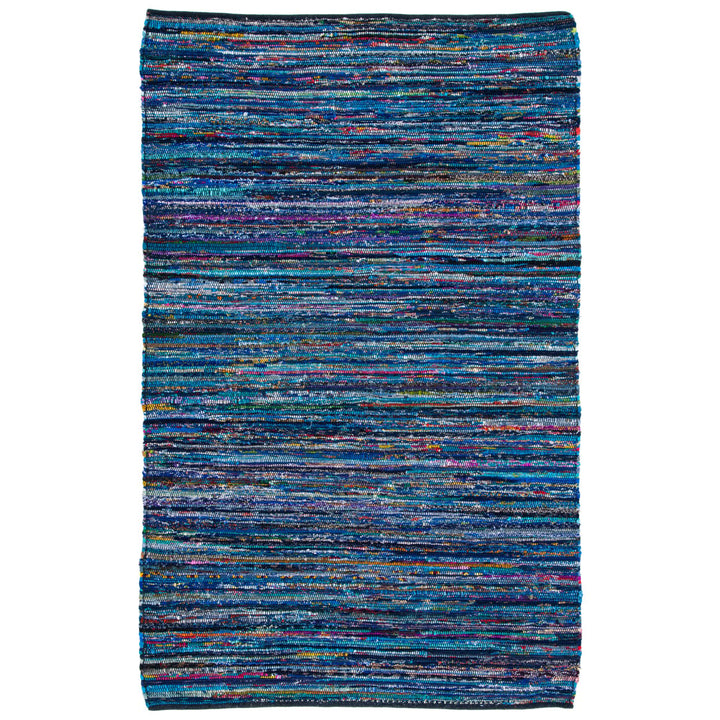 SAFAVIEH Rag Rug RAR250K Handwoven Turquoise / Black Rug Image 9