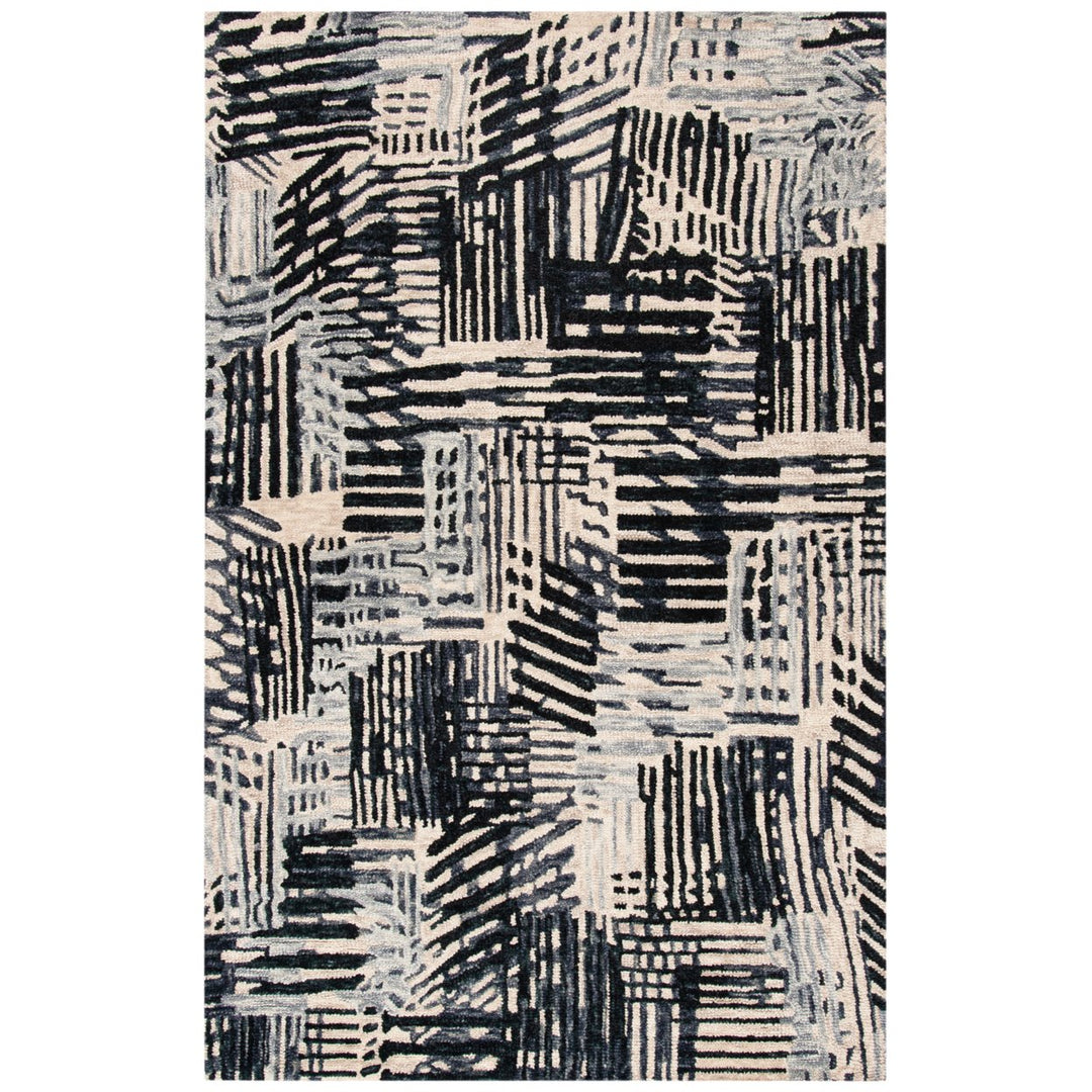 SAFAVIEH Rodeo Drive RD551Z Handmade Black / Ivory Rug Image 1