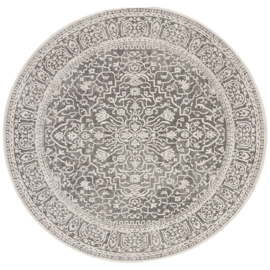 SAFAVIEH Reflection RFT670B Dark Grey / Cream Rug Image 6