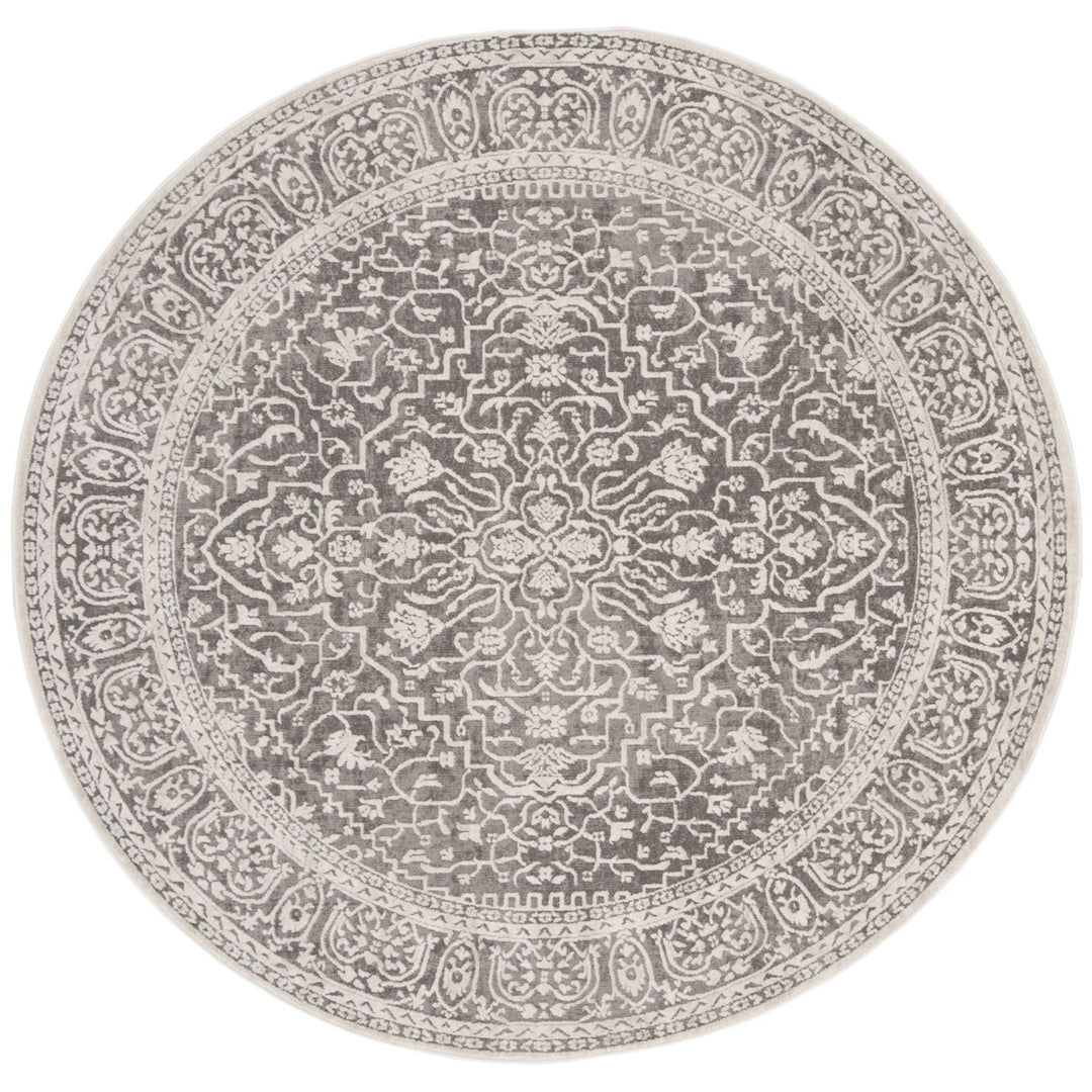 SAFAVIEH Reflection RFT670B Dark Grey / Cream Rug Image 1