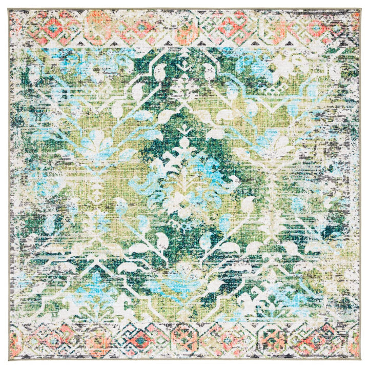 SAFAVIEH Riviera Collection RIV117Y Green / Light Blue Rug Image 1