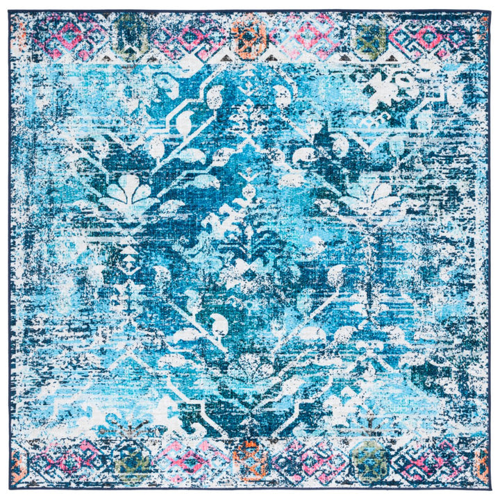 SAFAVIEH Riviera Collection RIV117N Navy / Light Blue Rug Image 1