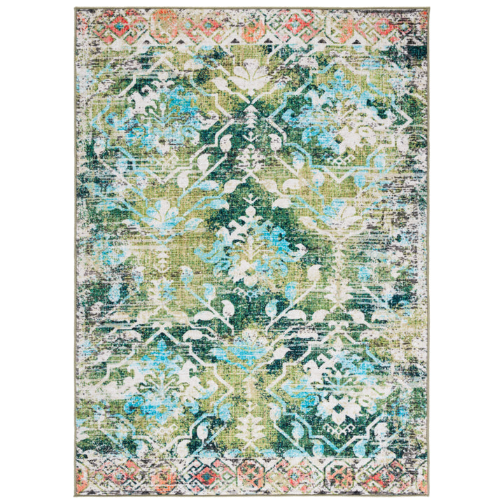 SAFAVIEH Riviera Collection RIV117Y Green / Light Blue Rug Image 1