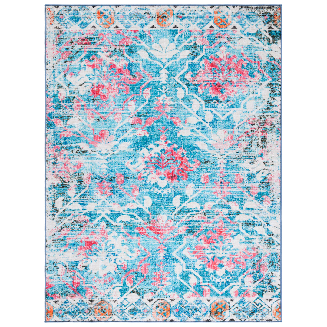 SAFAVIEH Riviera Collection RIV117J Light Blue / Pink Rug Image 10