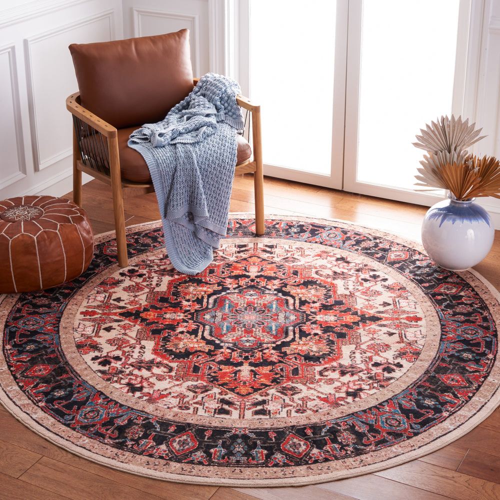 SAFAVIEH Riviera Collection RIV138A Ivory / Blue Rug Image 2