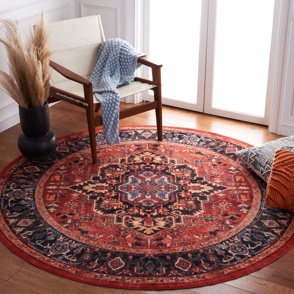 SAFAVIEH Riviera Collection RIV138Q Red / Blue Rug Image 2