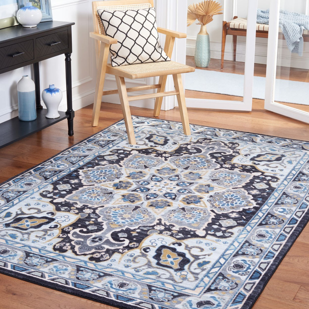 SAFAVIEH Riviera Collection RIV155F Grey / Light Blue Rug Image 1