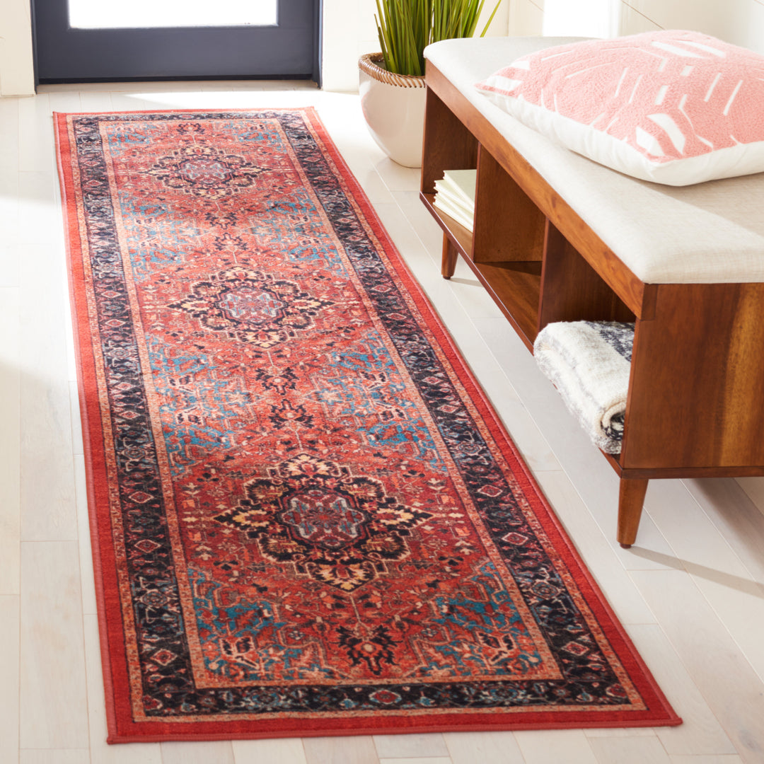 SAFAVIEH Riviera Collection RIV138Q Red / Blue Rug Image 3
