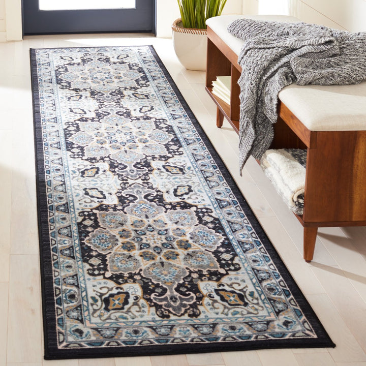 SAFAVIEH Riviera Collection RIV155F Grey / Light Blue Rug Image 3