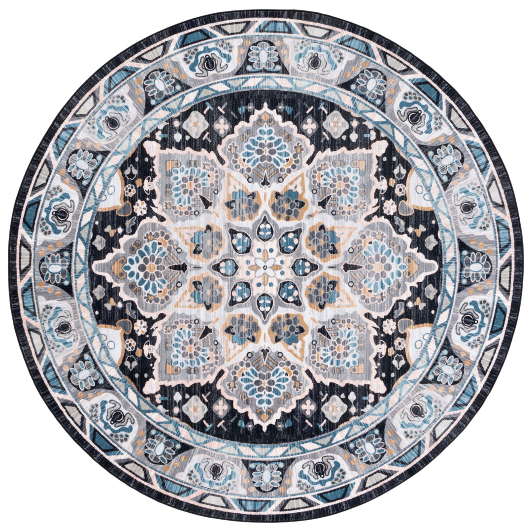 SAFAVIEH Riviera Collection RIV155F Grey / Light Blue Rug Image 4