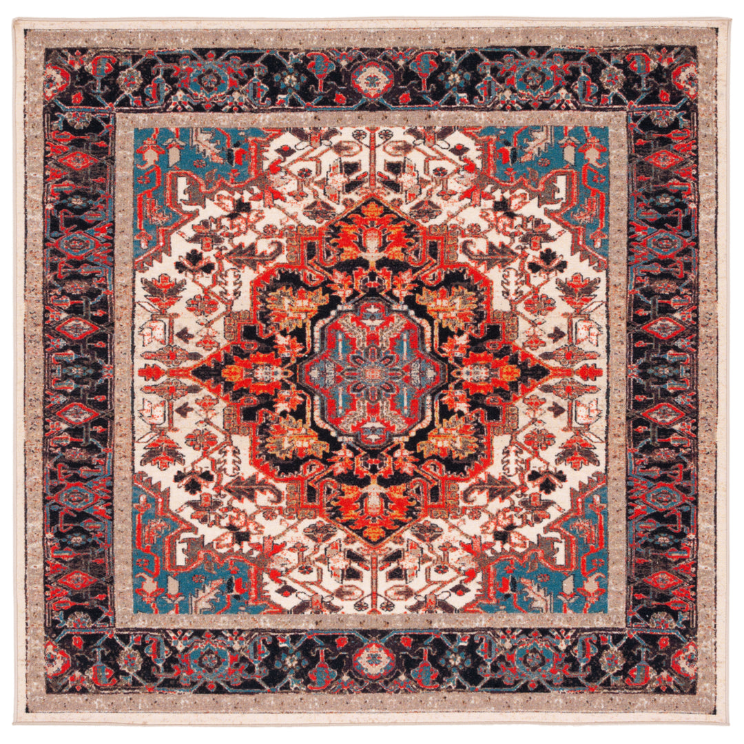 SAFAVIEH Riviera Collection RIV138A Ivory / Blue Rug Image 6