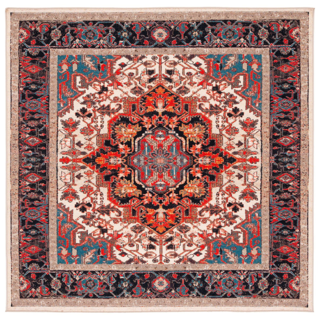 SAFAVIEH Riviera Collection RIV138A Ivory / Blue Rug Image 1