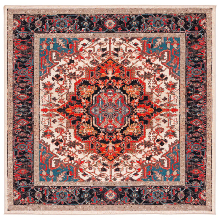 SAFAVIEH Riviera Collection RIV138A Ivory / Blue Rug Image 1