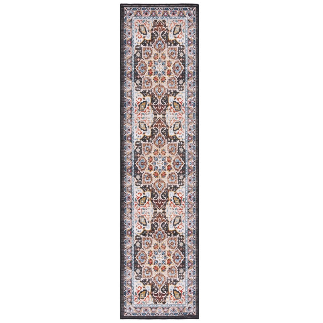 SAFAVIEH Riviera Collection RIV155B Beige / Charcoal Rug Image 1