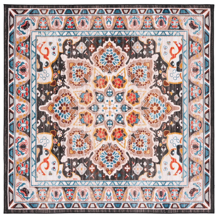 SAFAVIEH Riviera Collection RIV155B Beige / Charcoal Rug Image 1