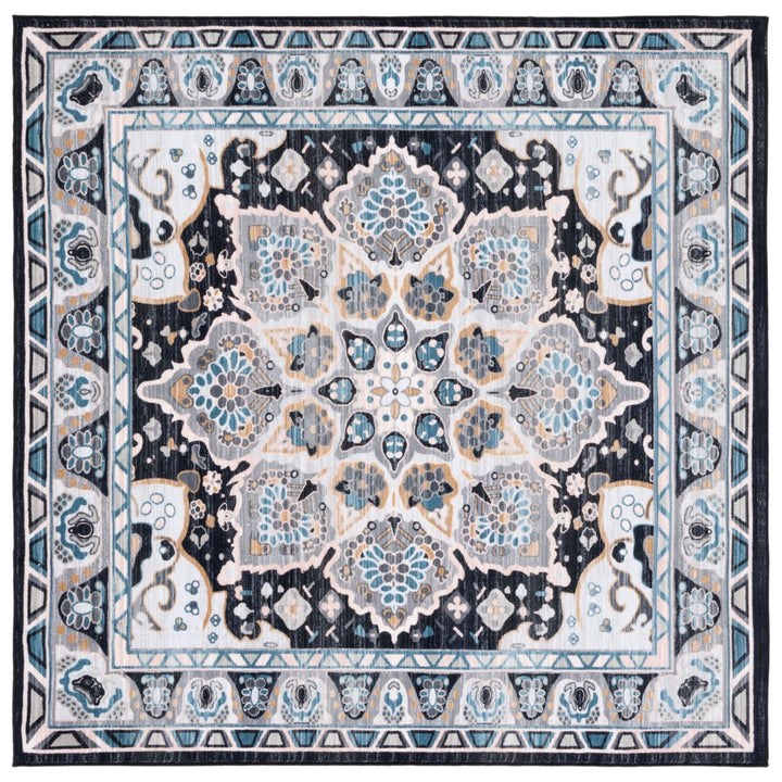 SAFAVIEH Riviera Collection RIV155F Grey / Light Blue Rug Image 1