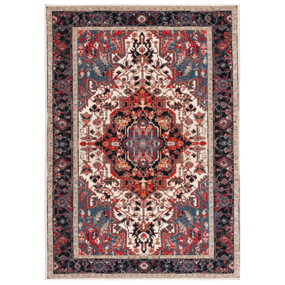 SAFAVIEH Riviera Collection RIV138A Ivory / Blue Rug Image 10