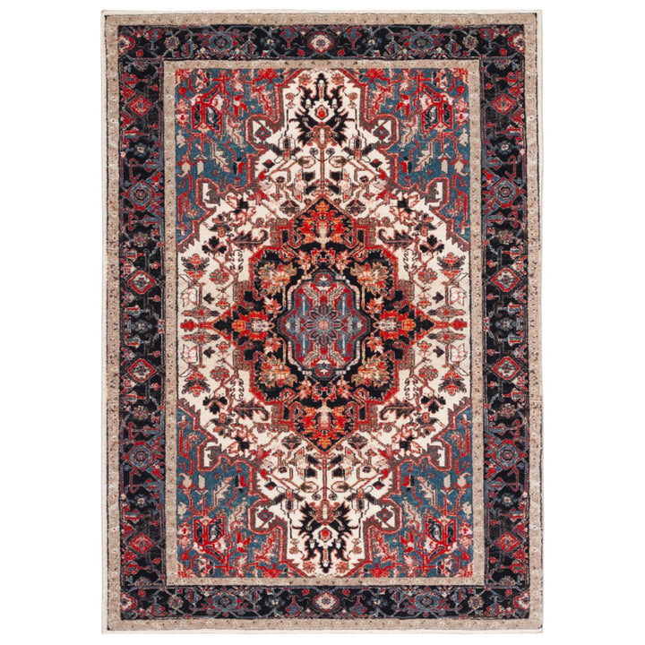 SAFAVIEH Riviera Collection RIV138A Ivory / Blue Rug Image 1