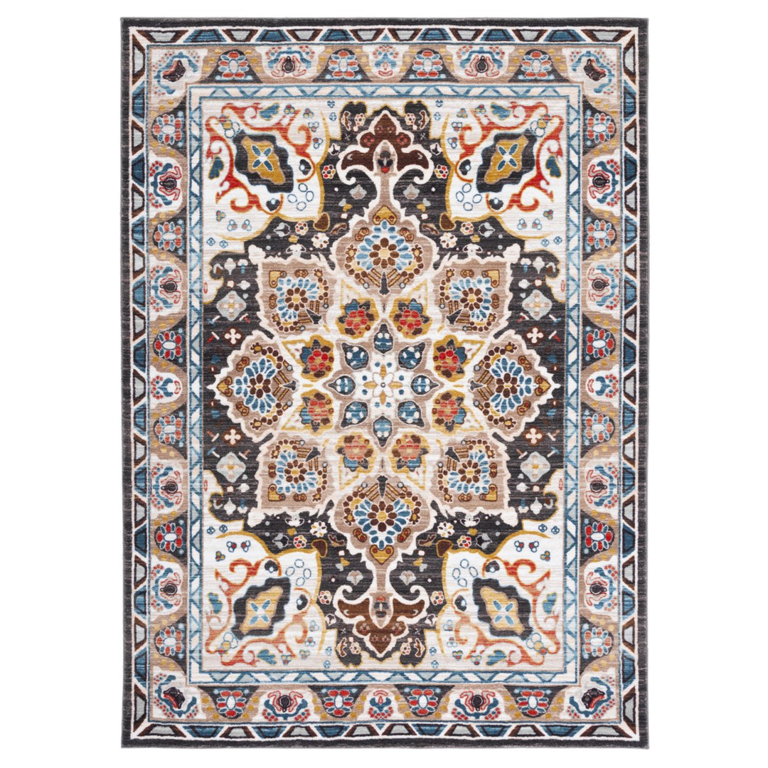 SAFAVIEH Riviera Collection RIV155B Beige / Charcoal Rug Image 1