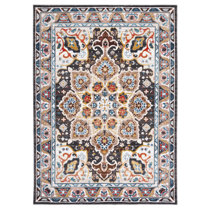 SAFAVIEH Riviera Collection RIV155B Beige / Charcoal Rug Image 1