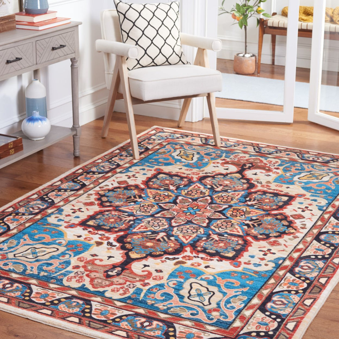 SAFAVIEH Riviera Collection RIV155N Blue / Beige Rug Image 1