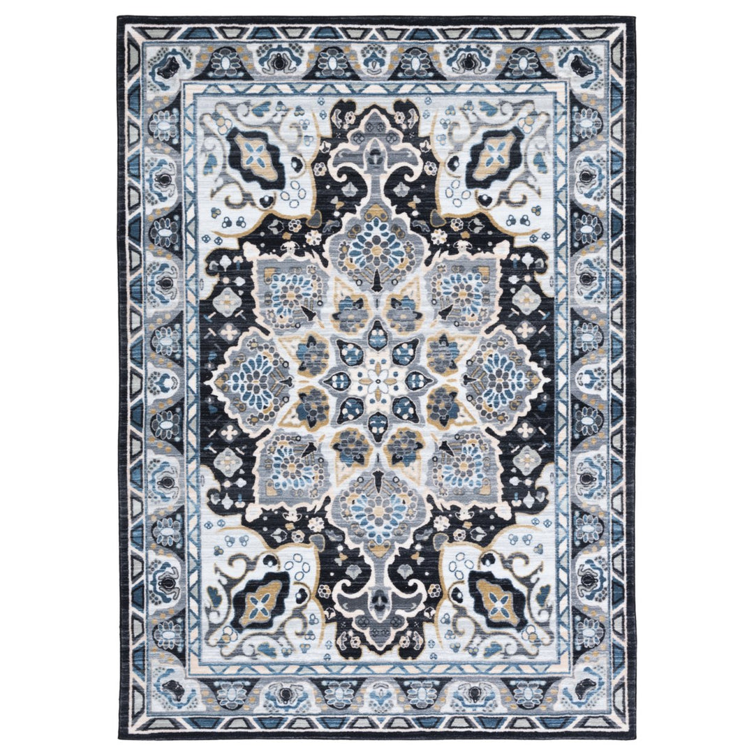 SAFAVIEH Riviera Collection RIV155F Grey / Light Blue Rug Image 1