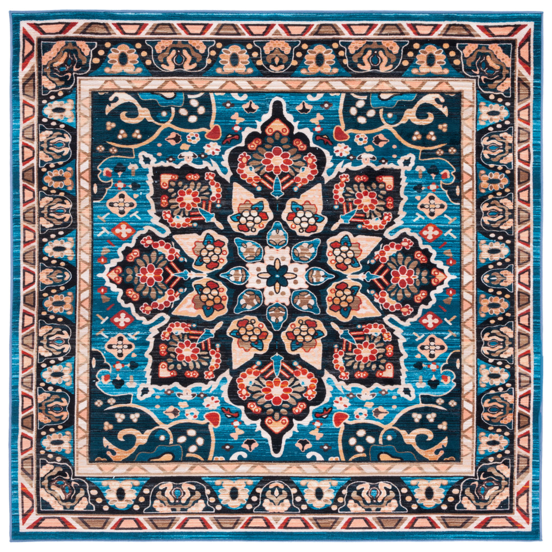 SAFAVIEH Riviera Collection RIV155M Blue / Black Rug Image 2