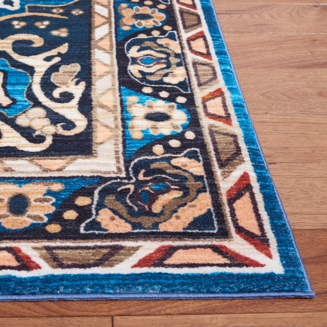 SAFAVIEH Riviera Collection RIV155M Blue / Black Rug Image 3