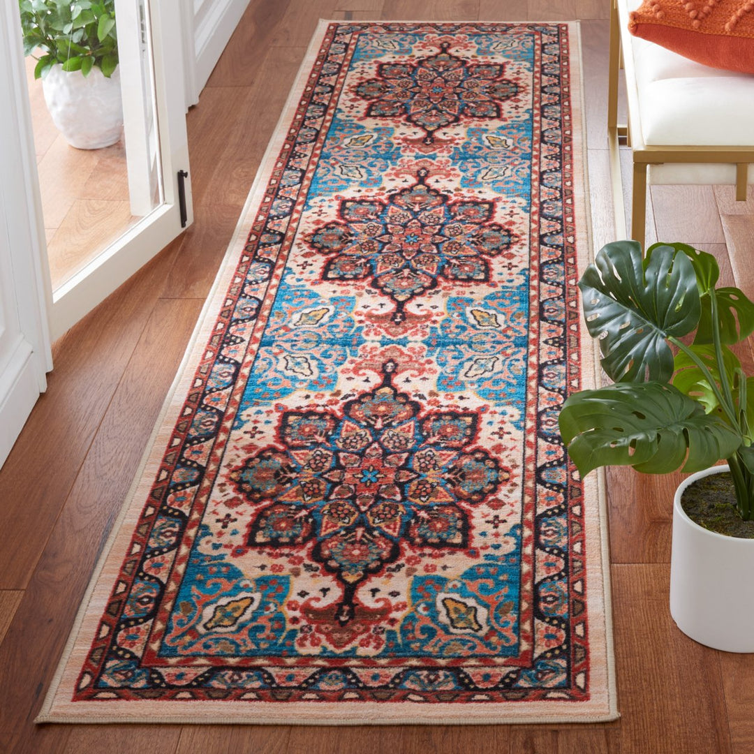 SAFAVIEH Riviera Collection RIV155N Blue / Beige Rug Image 3