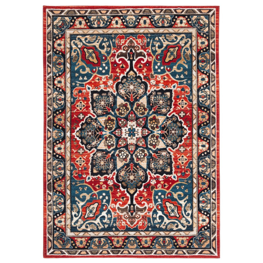 SAFAVIEH Riviera Collection RIV155Z Black / Red Rug Image 1