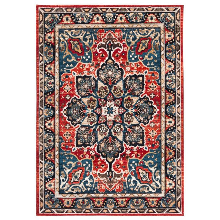 SAFAVIEH Riviera Collection RIV155Z Black / Red Rug Image 1