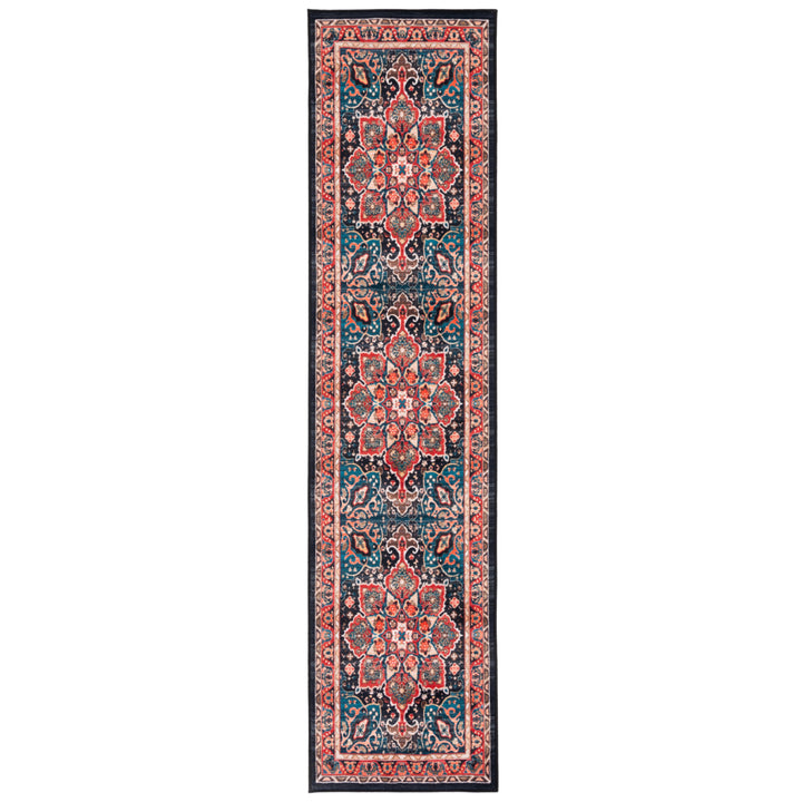 SAFAVIEH Riviera Collection RIV155Q Red / Navy Rug Image 5