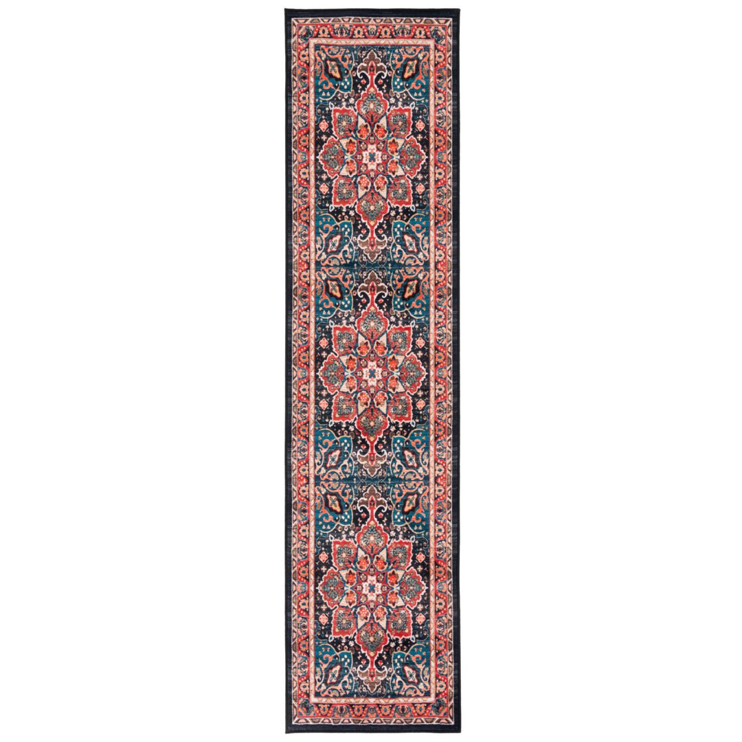 SAFAVIEH Riviera Collection RIV155Q Red / Navy Rug Image 1