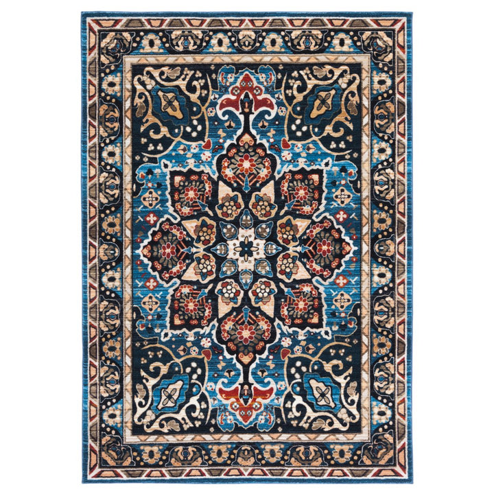 SAFAVIEH Riviera Collection RIV155M Blue / Black Rug Image 1