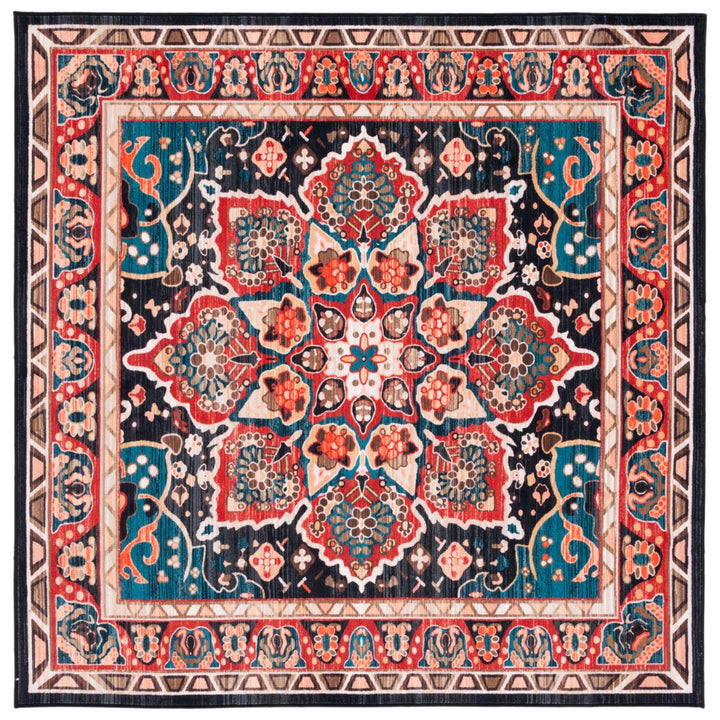 SAFAVIEH Riviera Collection RIV155Q Red / Navy Rug Image 1