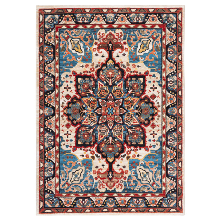 SAFAVIEH Riviera Collection RIV155N Blue / Beige Rug Image 10