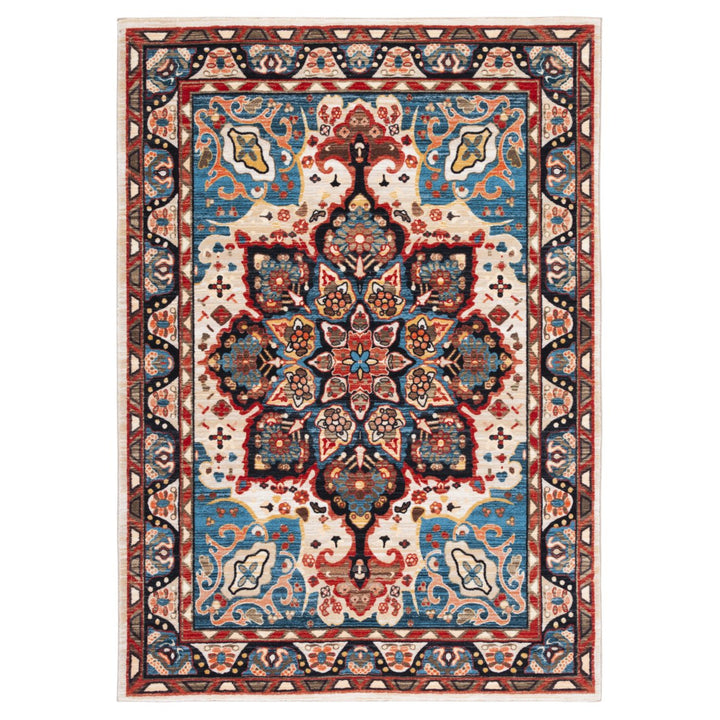 SAFAVIEH Riviera Collection RIV155N Blue / Beige Rug Image 1