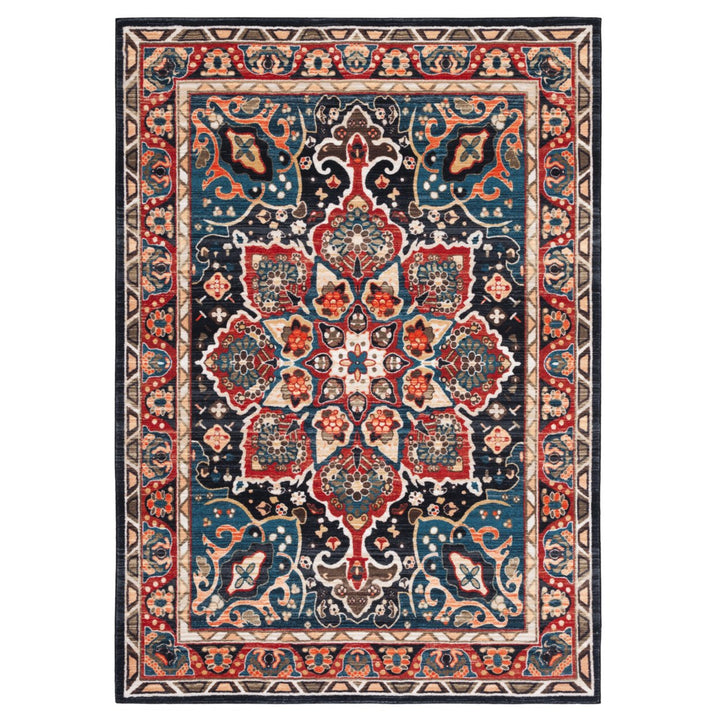 SAFAVIEH Riviera Collection RIV155Q Red / Navy Rug Image 1