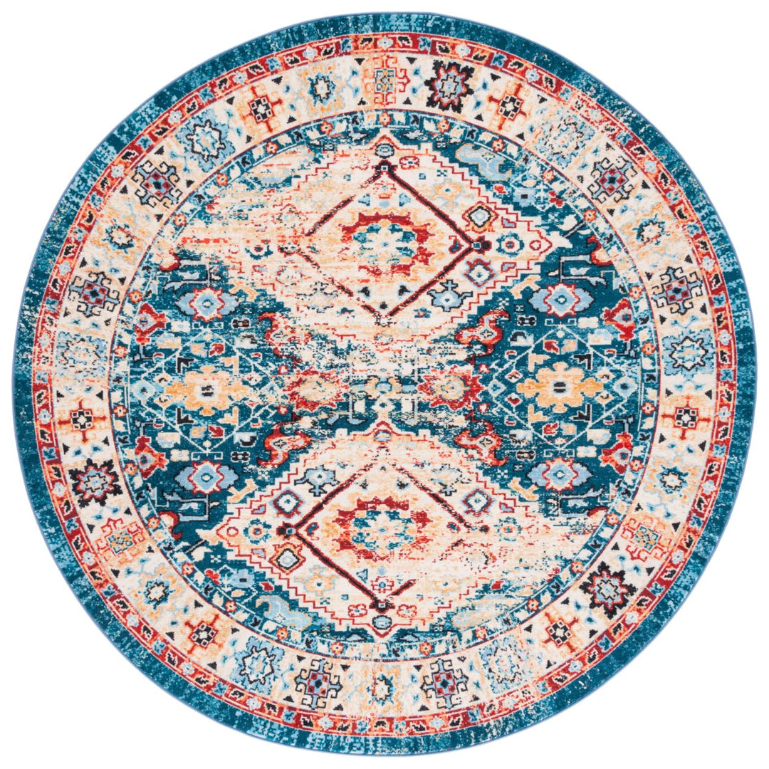 SAFAVIEH Riviera Collection RIV157M Blue / Gold Rug Image 1