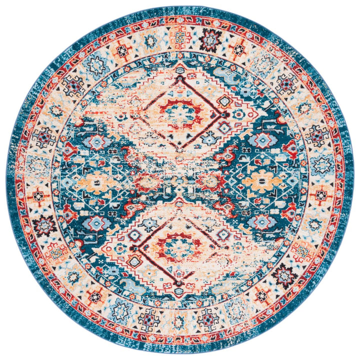 SAFAVIEH Riviera Collection RIV157M Blue / Gold Rug Image 1