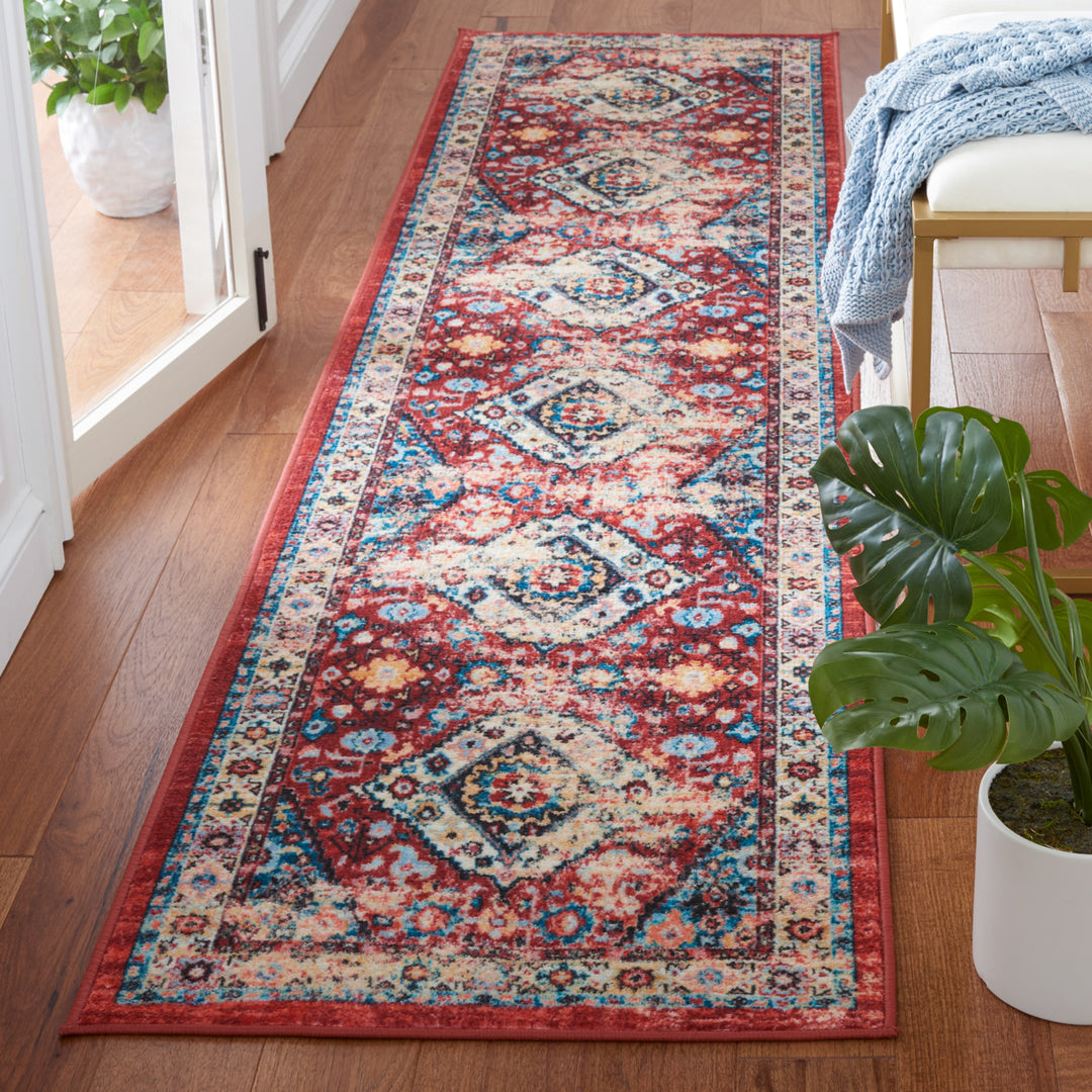 SAFAVIEH Riviera Collection RIV157Q Red / Blue Rug Image 3