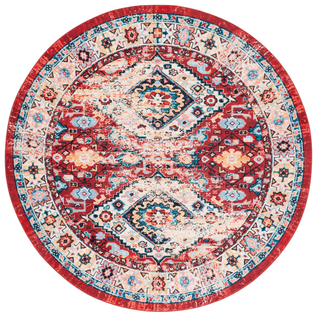SAFAVIEH Riviera Collection RIV157Q Red / Blue Rug Image 4
