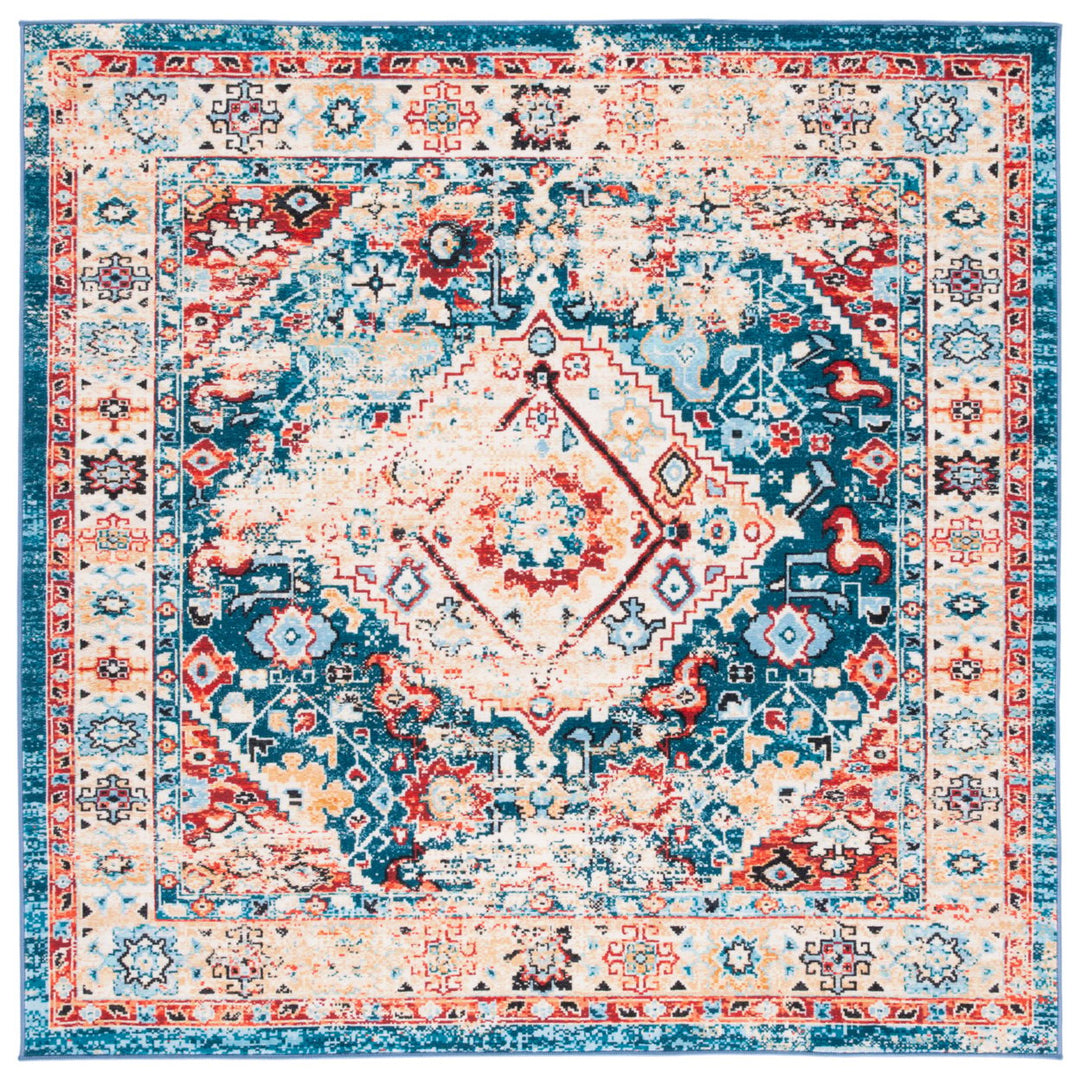 SAFAVIEH Riviera Collection RIV157M Blue / Gold Rug Image 1