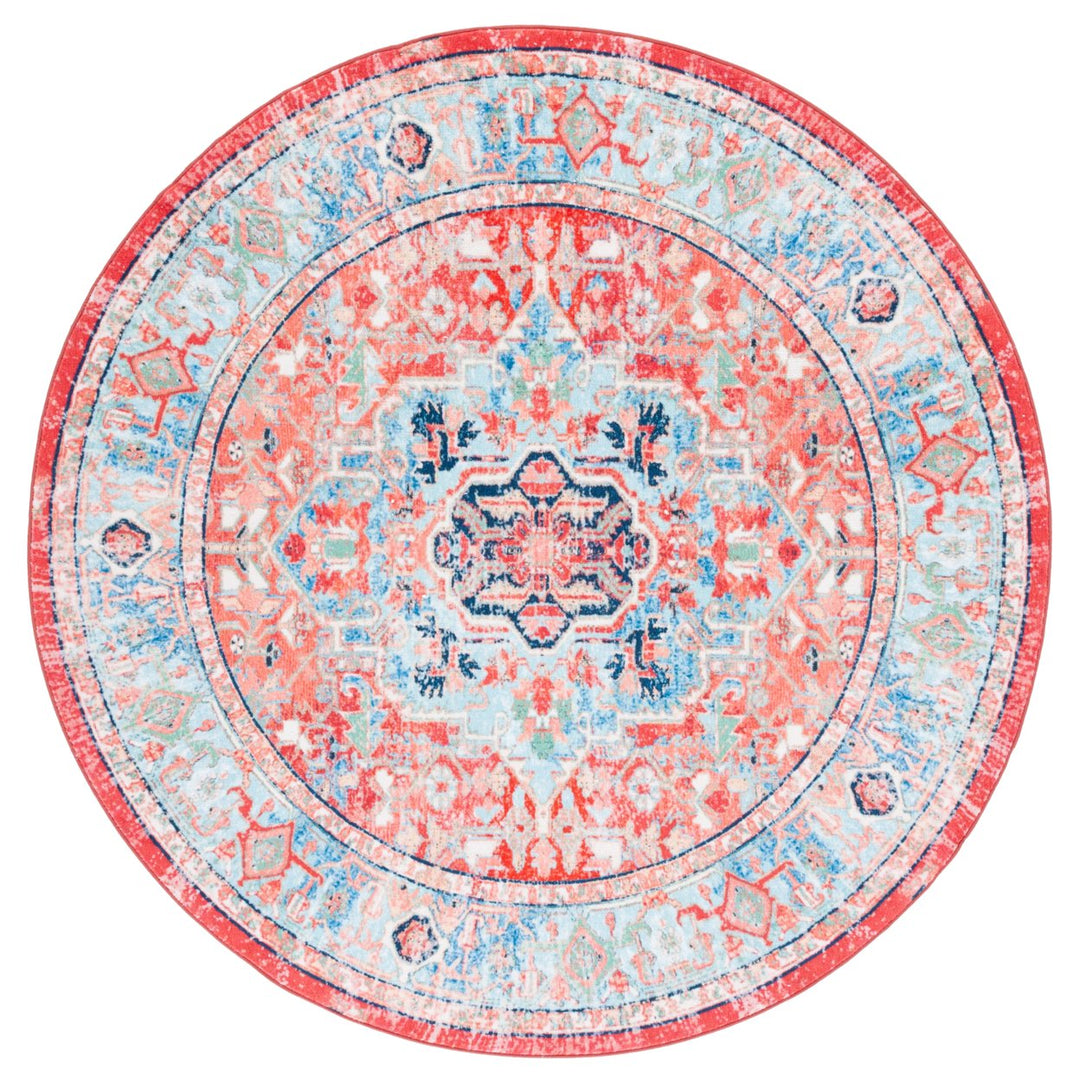 SAFAVIEH Riviera Collection RIV182J Light Blue / Red Rug Image 1