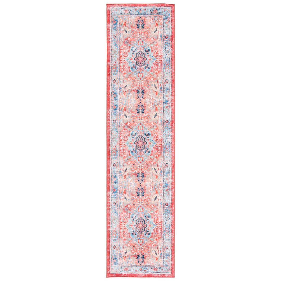 SAFAVIEH Riviera Collection RIV182J Light Blue / Red Rug Image 1