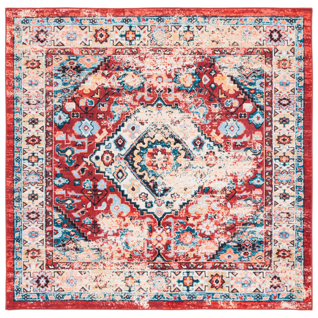 SAFAVIEH Riviera Collection RIV157Q Red / Blue Rug Image 6