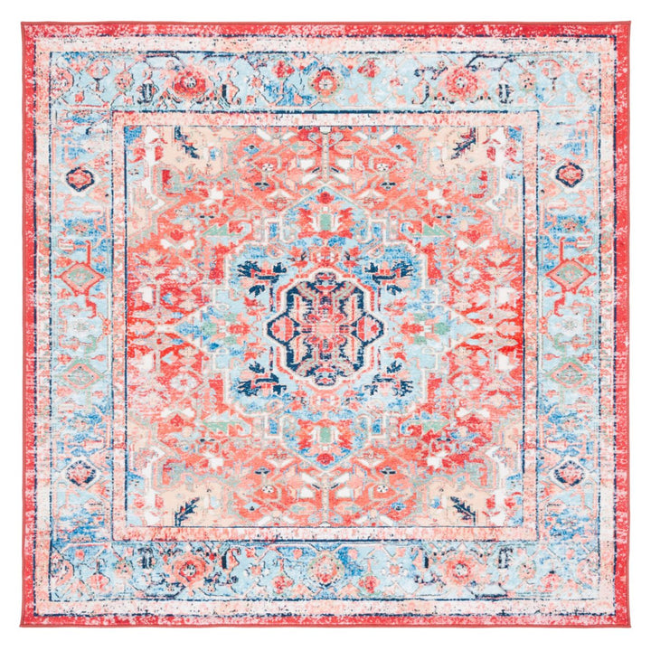 SAFAVIEH Riviera Collection RIV182J Light Blue / Red Rug Image 1